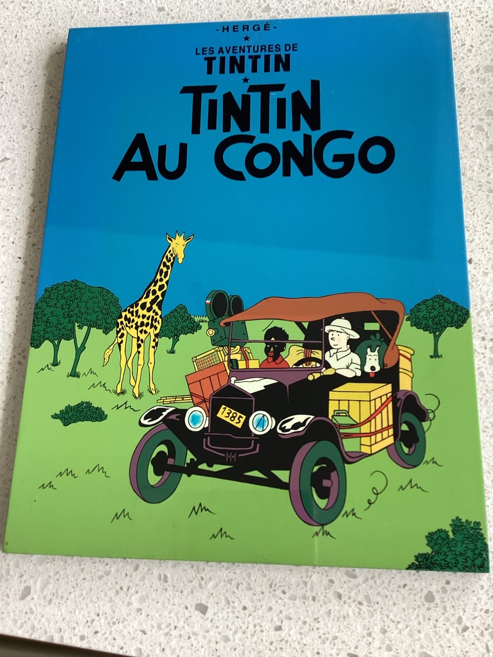 Tintin Au Congo Hardcover Wall Placque. Collectible. Vintage